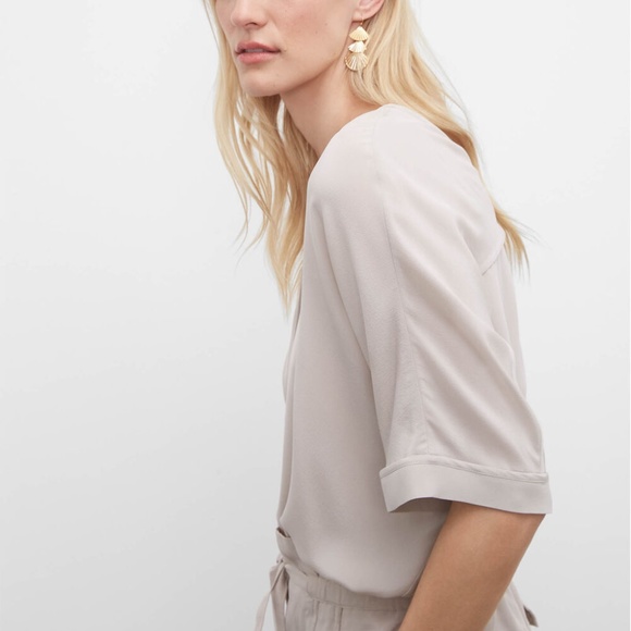 Relaxed Silk Shirt - New With Tags - NEVER WORN - Grey - Picture 3 of 5